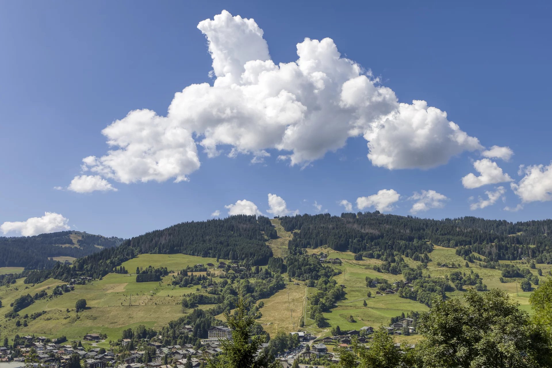 Panorama été sur Megève et les pistes
